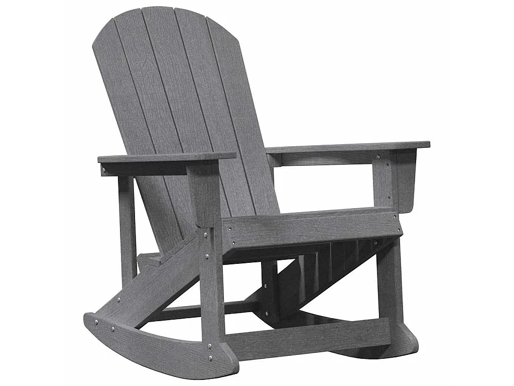 Adirondack-Schaukelstuhl Hellgrau 92 x 73,5 x 92 cm HDPE