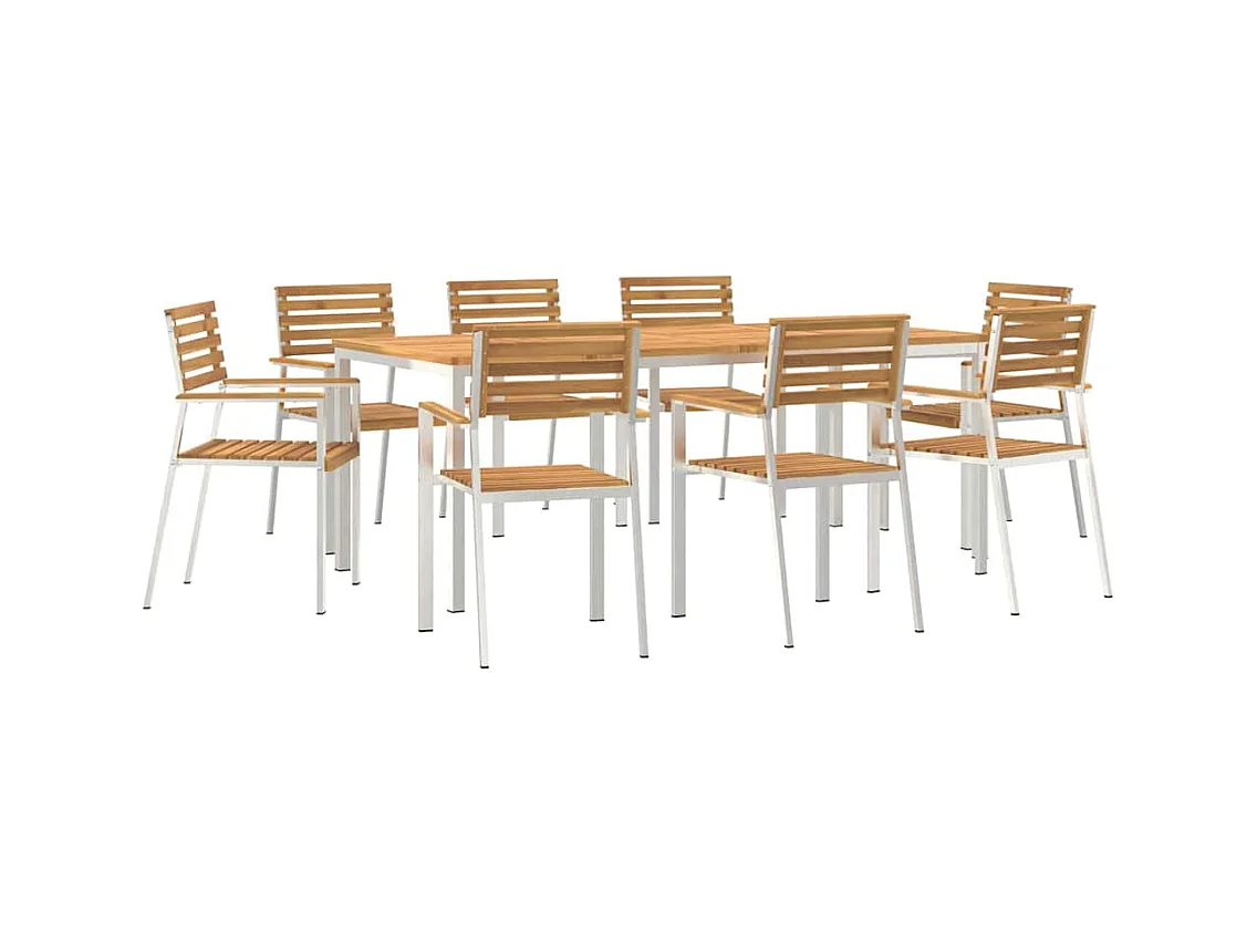 Ensemble de salle à manger pour jardin 9 pcs
