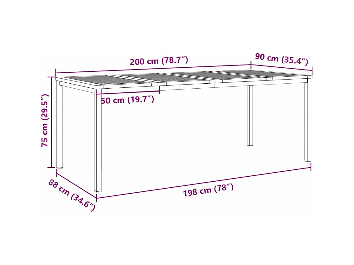 Ensemble de salle à manger pour jardin 9 pcs