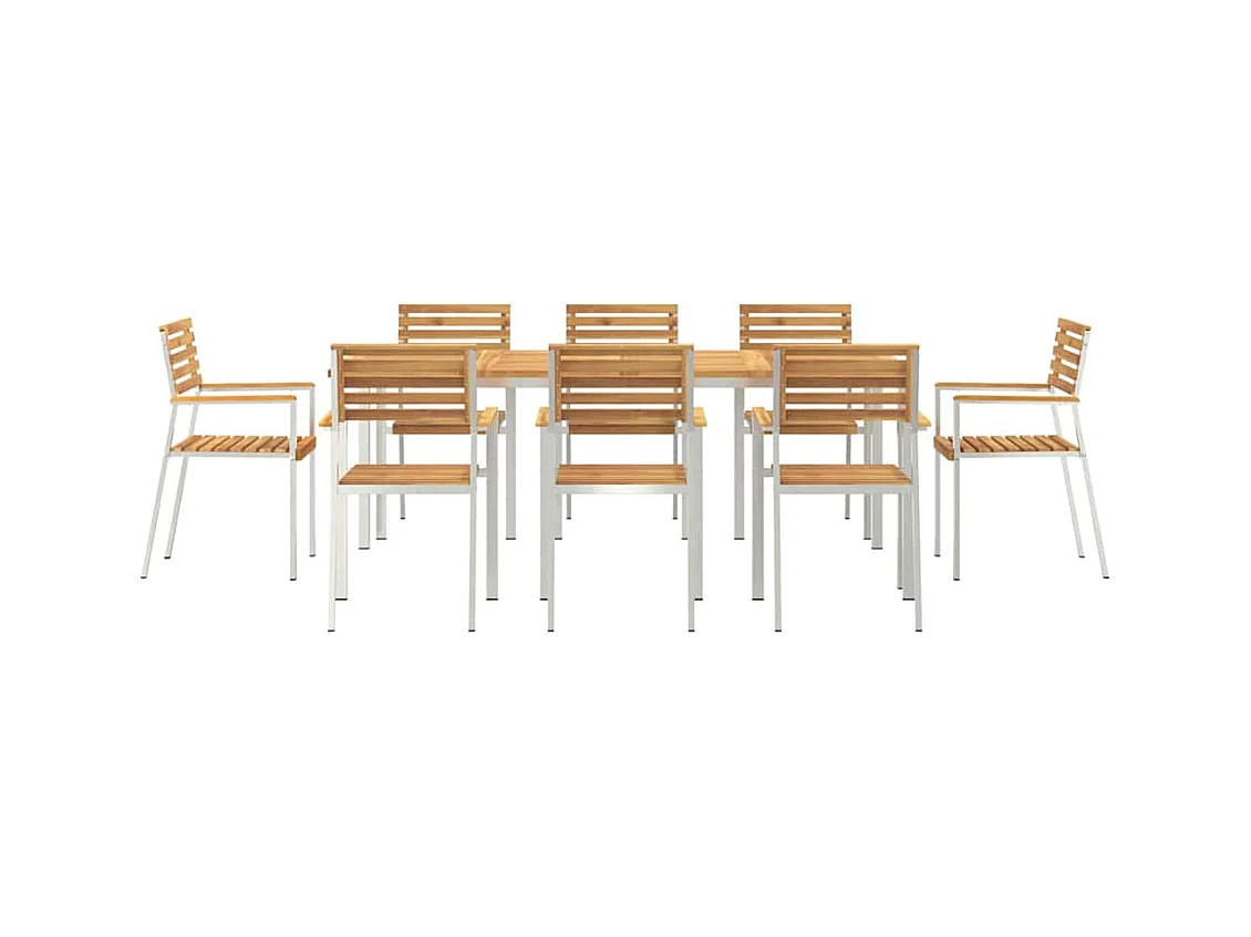 Ensemble de salle à manger pour jardin 9 pcs