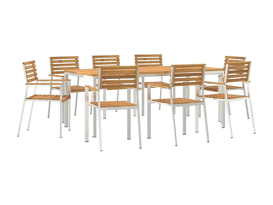 Ensemble de salle à manger pour jardin 9 pcs