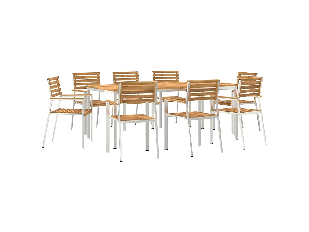 Ensemble de salle à manger pour jardin 9 pcs