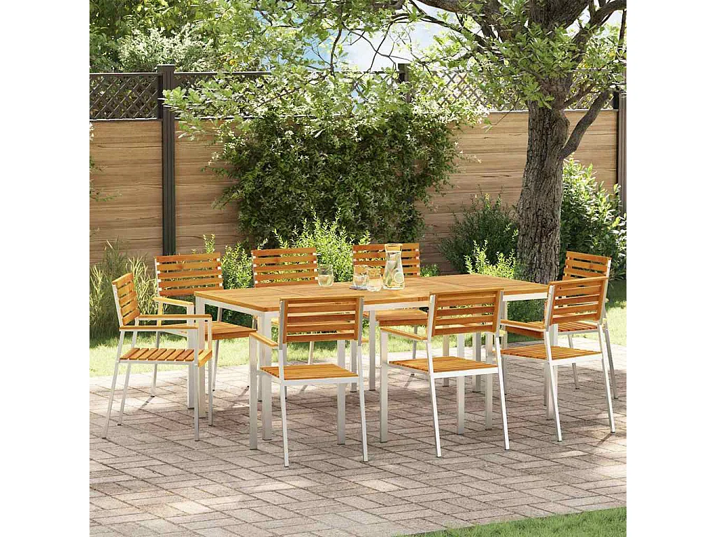 Ensemble de salle à manger pour jardin 9 pcs