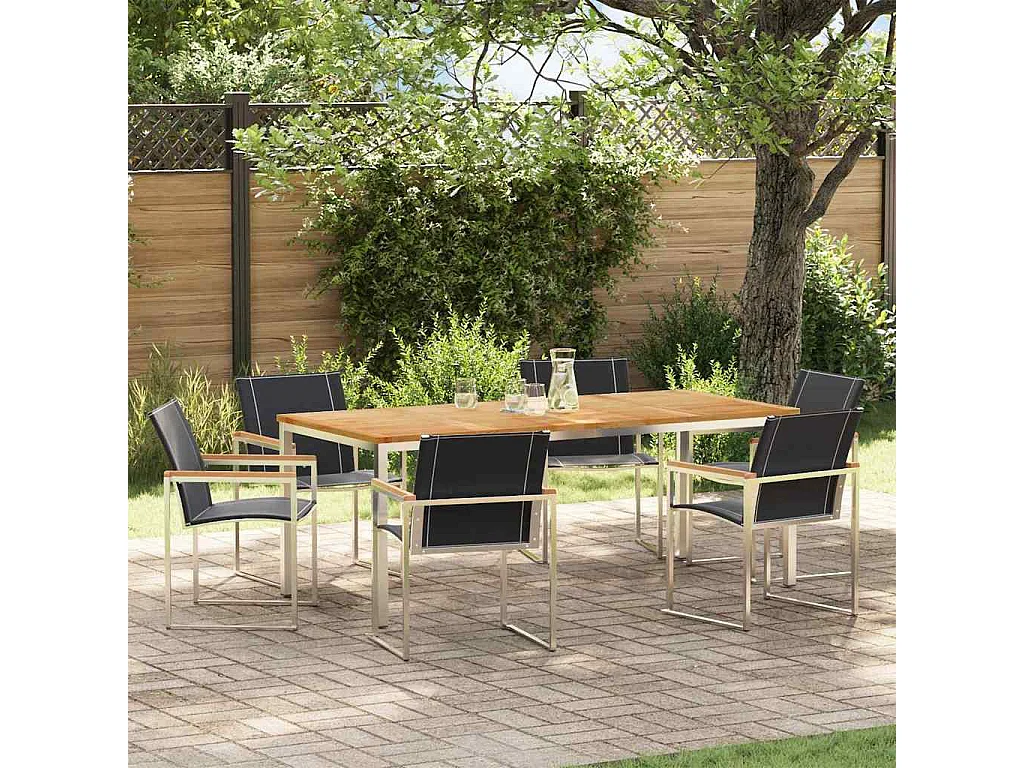 Ensemble de salle à manger pour jardin 7 pcs