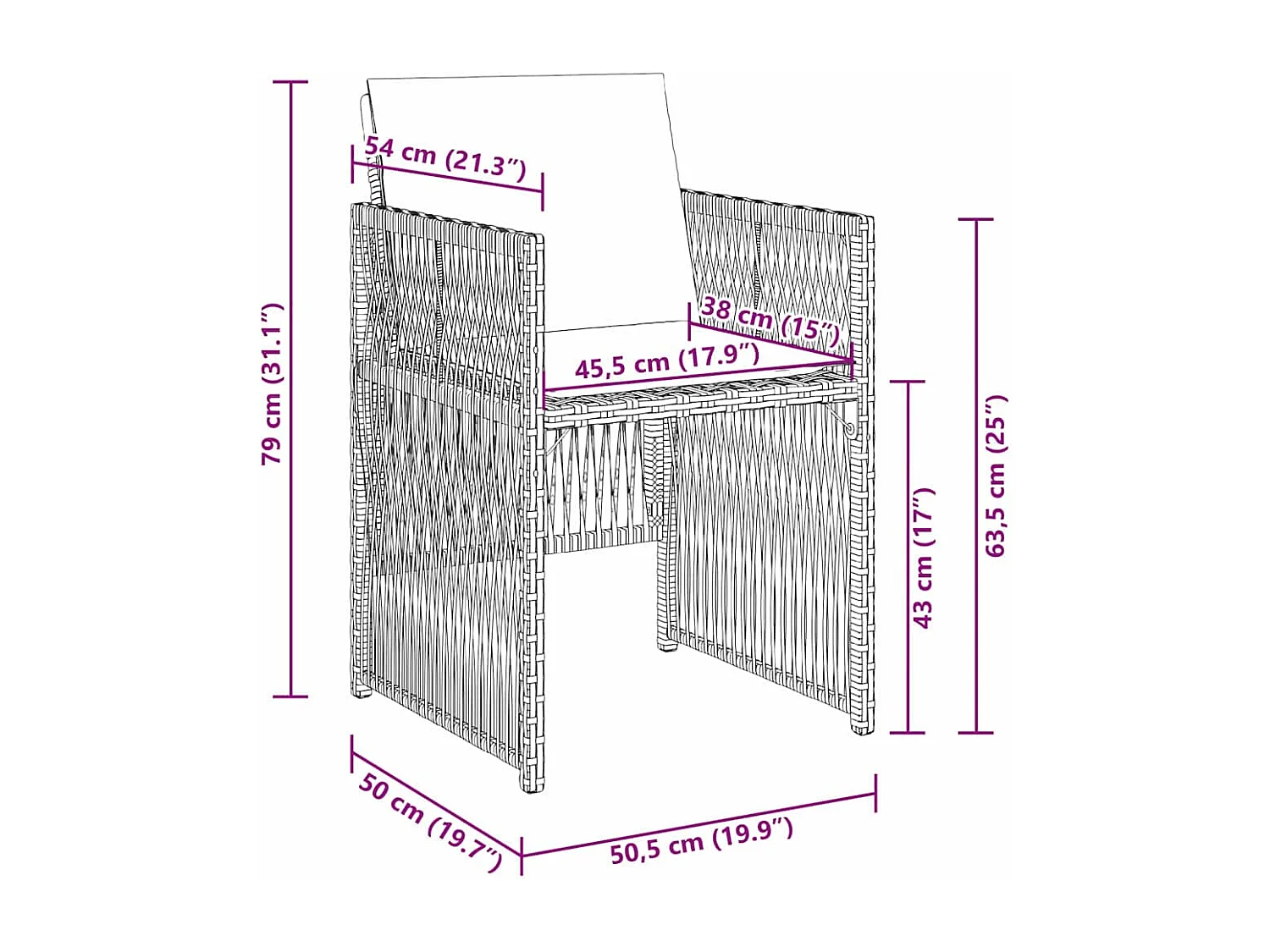 Garten Essgruppe 5 pcs Braun Poly Rattan