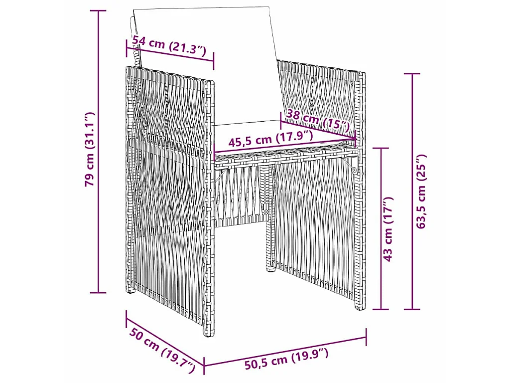 Tuin eettafelset 5 pcs Bruin Gepoedercoat staal