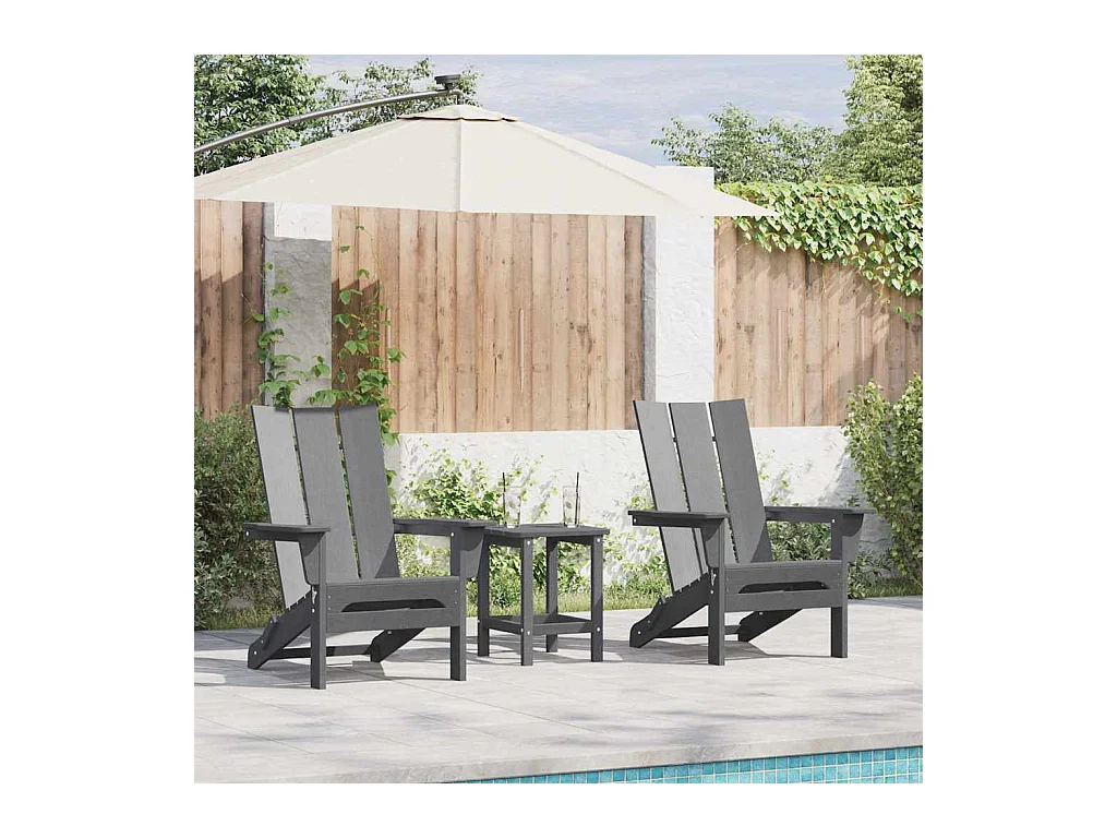 Garten Lounge Möbel 2 pcs Hellgrau 74.5 x 80.5 x 90cm Plastik