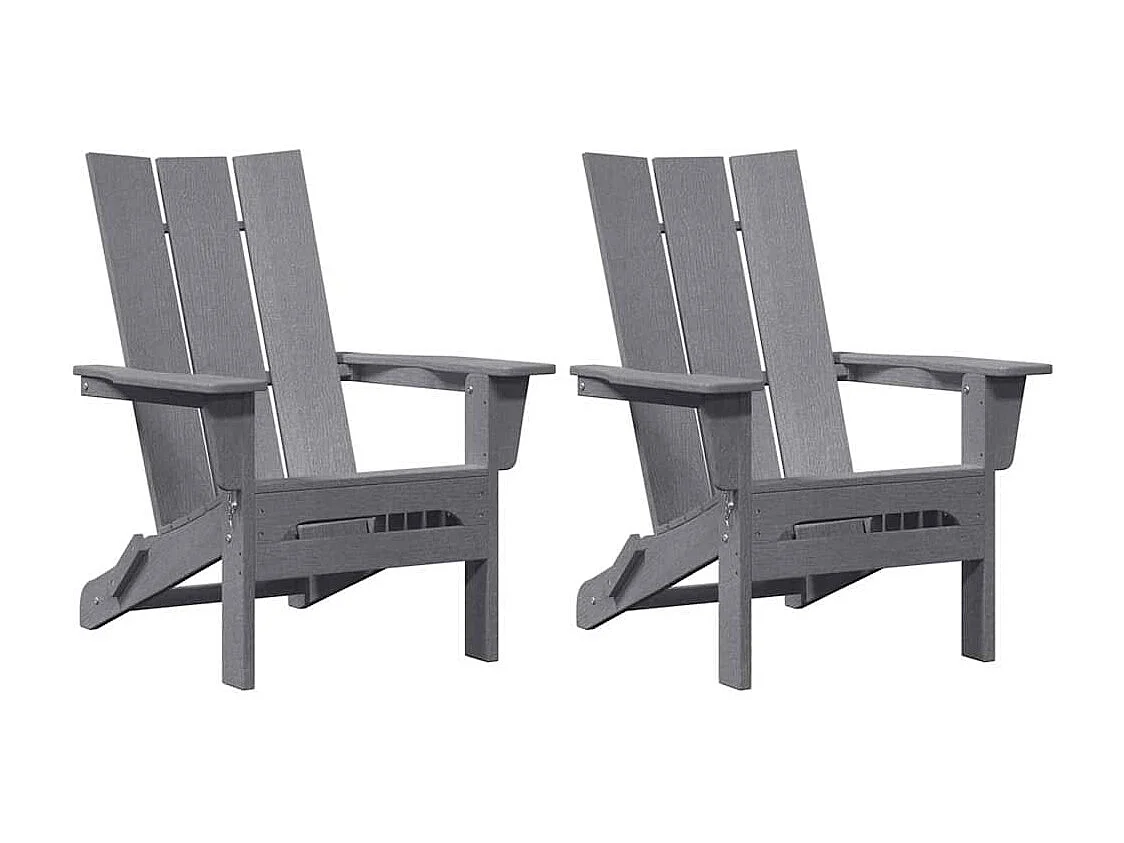Mobilier de jardin lounge 2 pcs Gris clair 74.5 x 80.5 x 90cm
