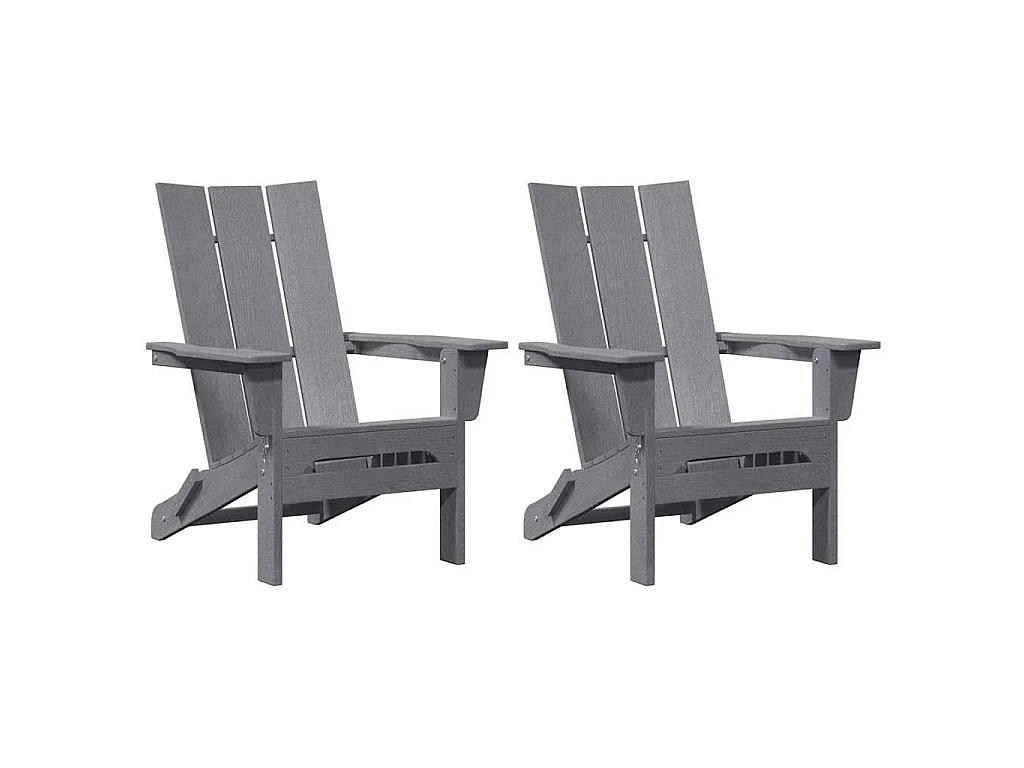 Sedia da Giardino 2 pcs Grigio chiaro 80.5 x 74.5 x 92 cm
