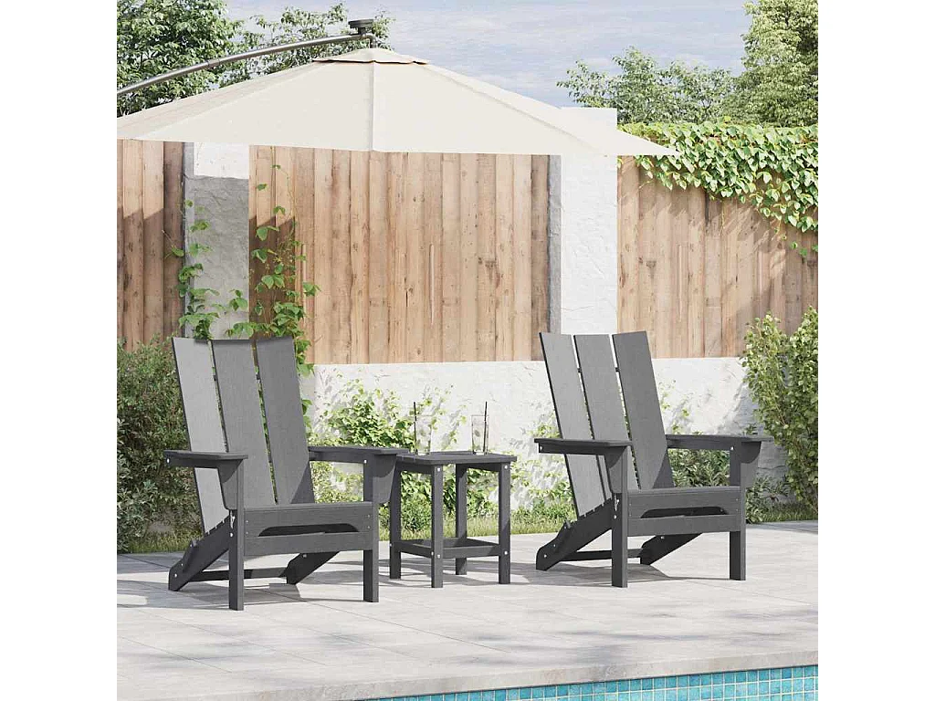 Sedia da Giardino 2 pcs Grigio chiaro 80.5 x 74.5 x 92 cm