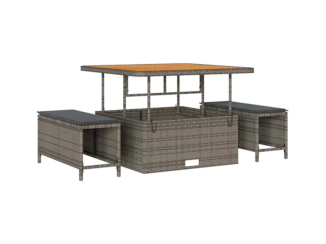 Ensemble de canapé de jardin 12 pcs Gris Poly rotin