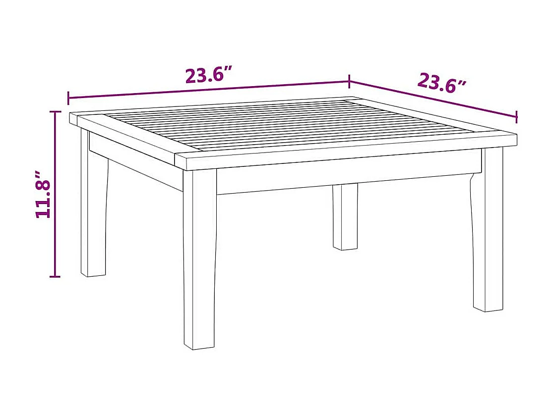 Gartentisch Braun Massivholz Teak