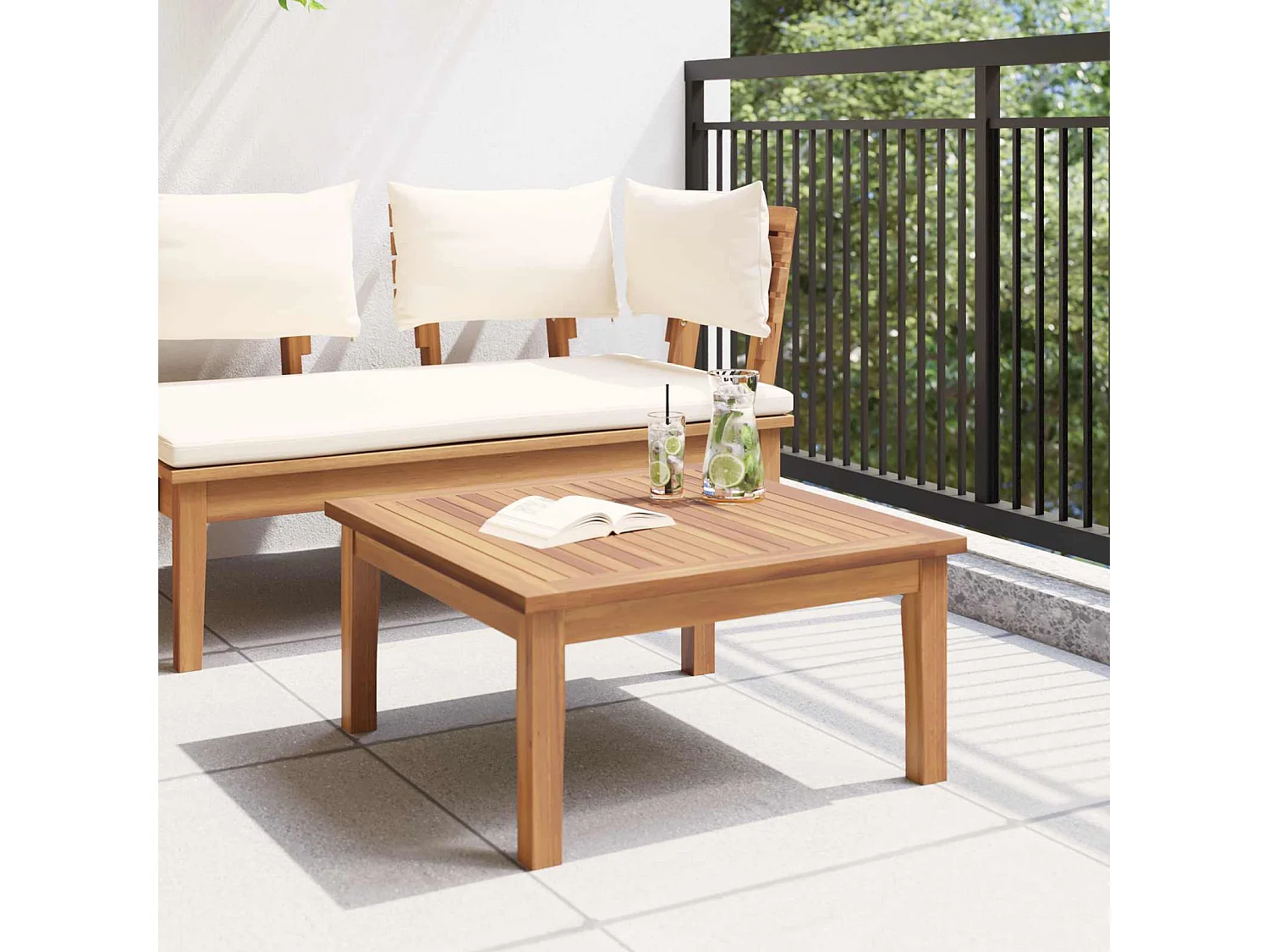 Table de Jardin Marron Bois de teck massif