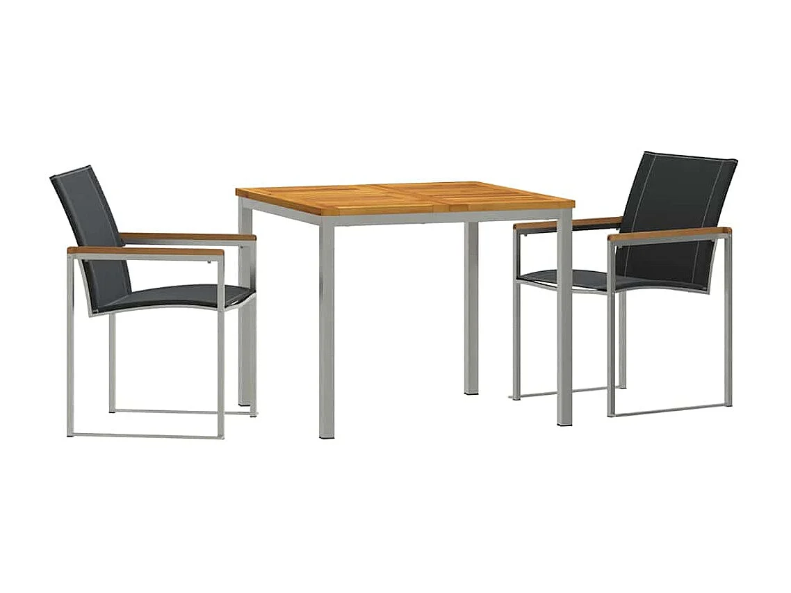 TuinEetset 3 pcs Massief Teak Hout