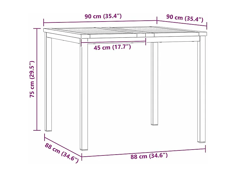 EnsembledeRepasdeJardin 3 pcs Teck massif