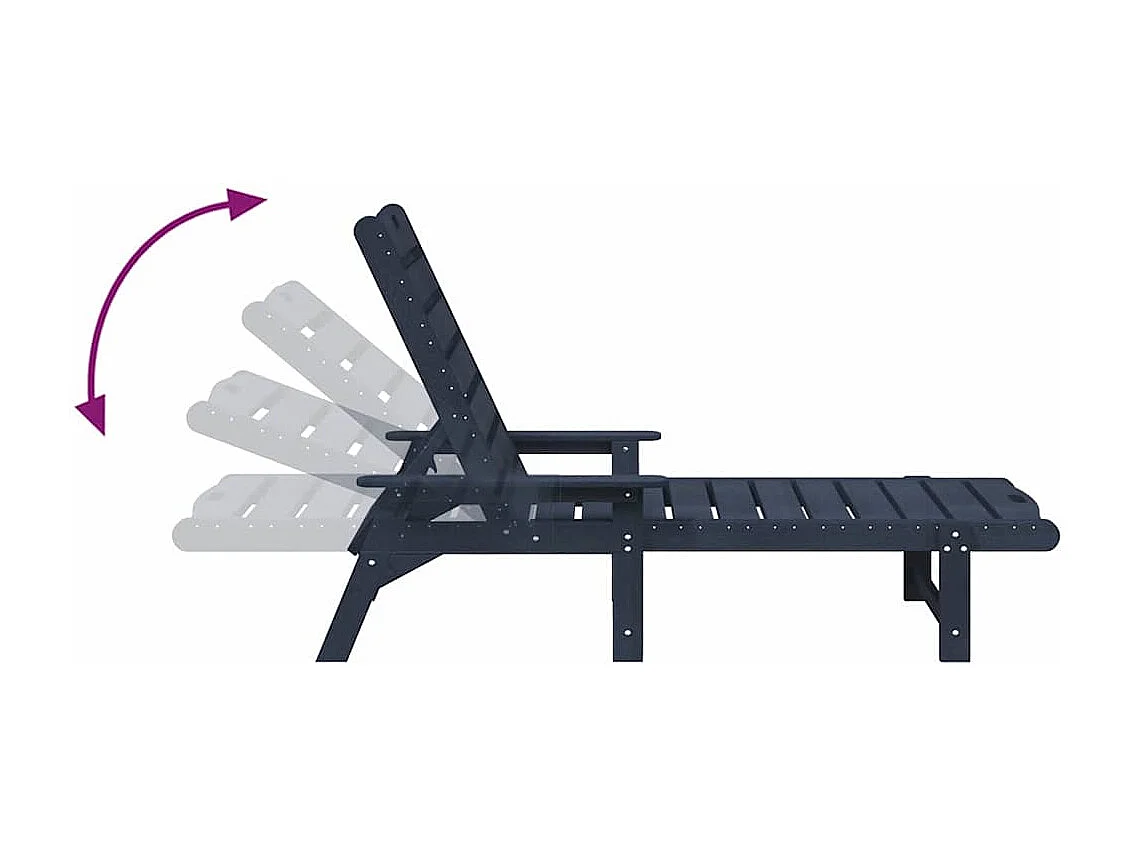 Mobilier de jardin lounge 2 pcs Bleu marine 53 x 195.5 x 30cm