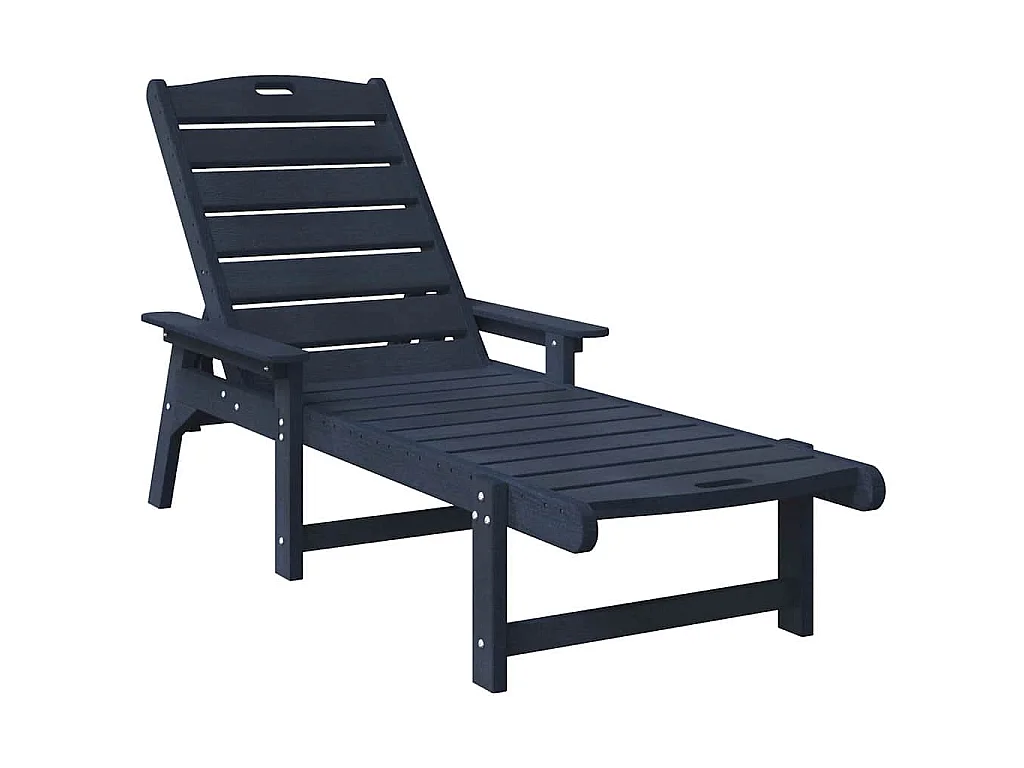 Ligstoel 2 pcs Marineblauw 195,5 x 53 x 98,5 cm Polyetheen