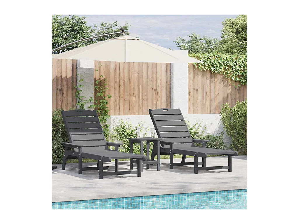 Mobilier de jardin lounge 2 pcs Gris clair 53 x 195.5 x 30cm