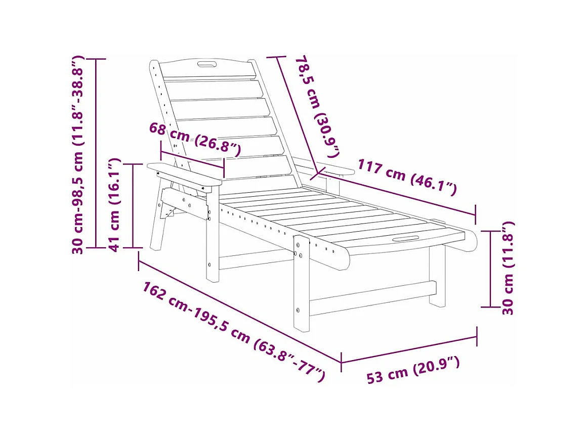 Mobilier de jardin lounge 2 pcs Gris clair 53 x 195.5 x 30cm