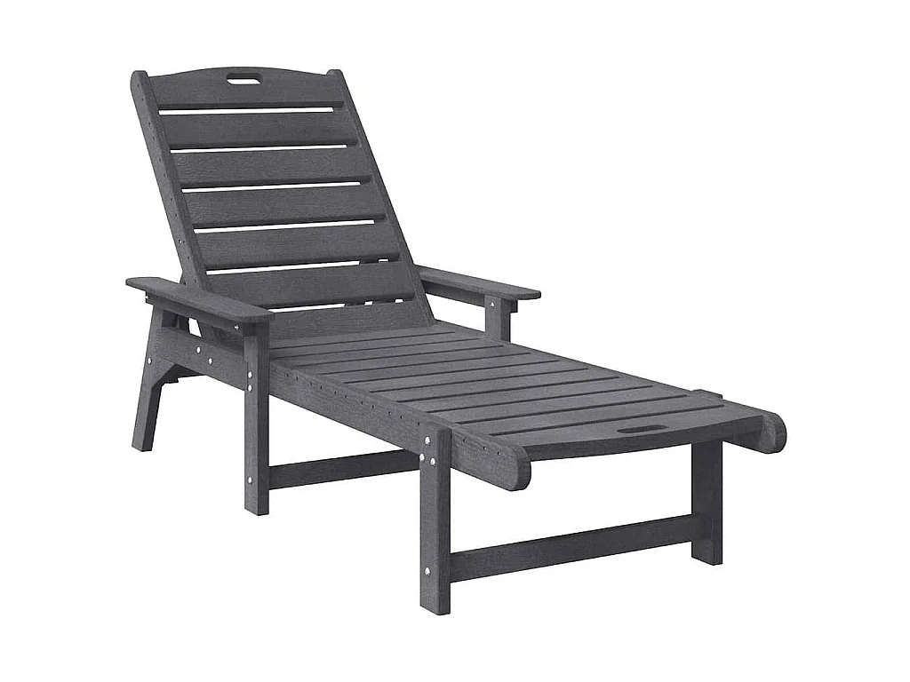 Ligstoel 2 pcs Lichtgrijs 195,5 x 53 x 98,5 cm Polyetheen