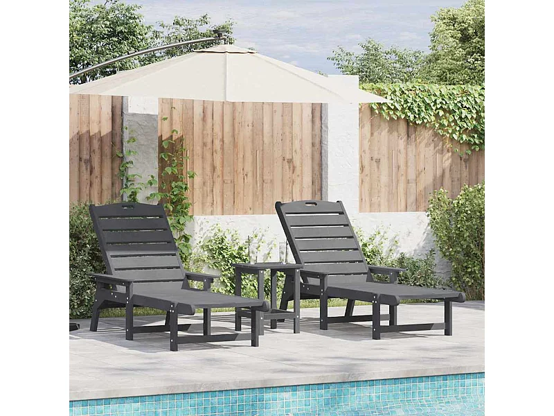 Mobilier de jardin lounge 2 pcs Gris clair 53 x 195.5 x 30cm