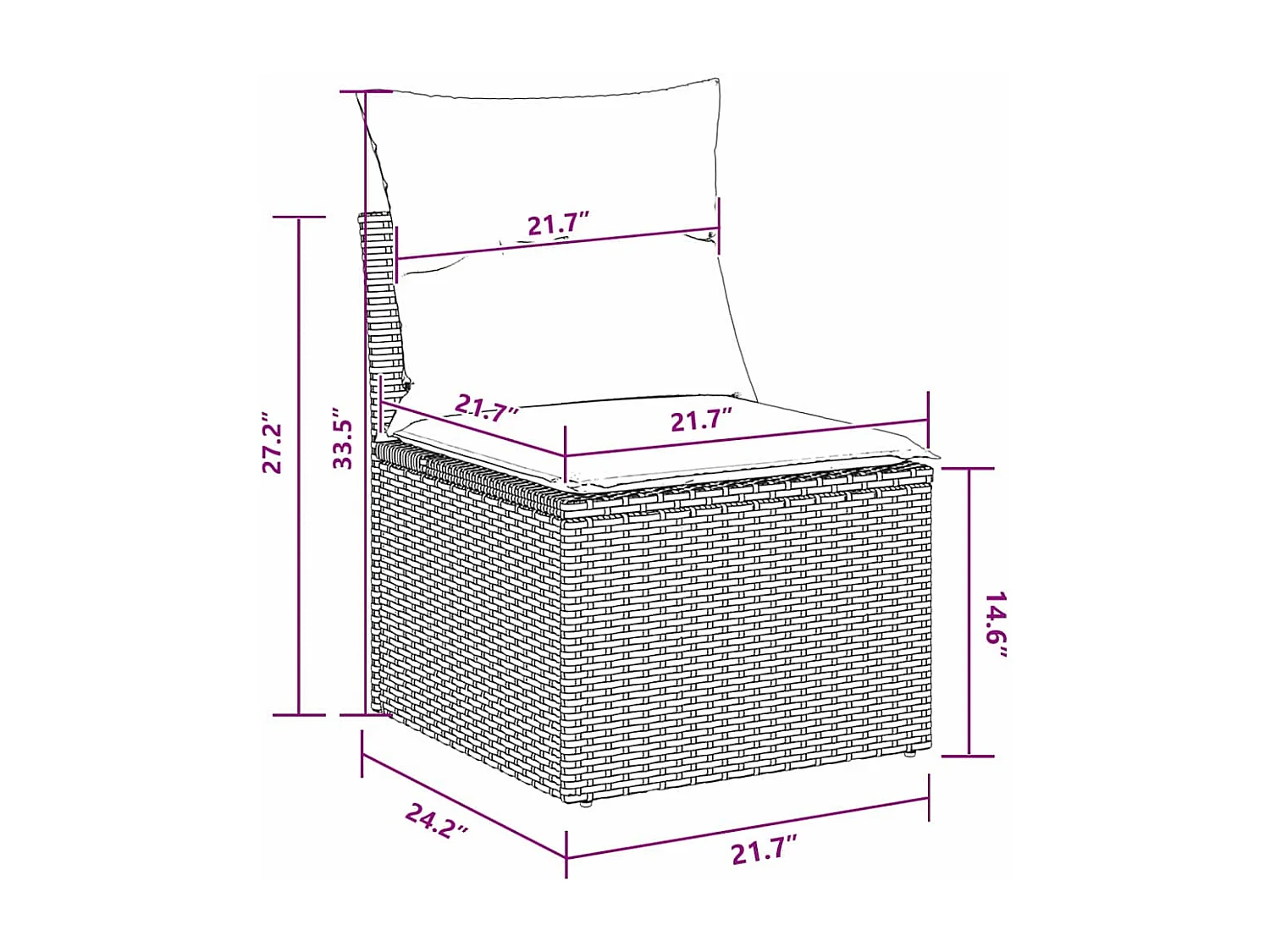 Ensemble de canapé de jardin avec coussin 6 pcs Noir Poly rotin