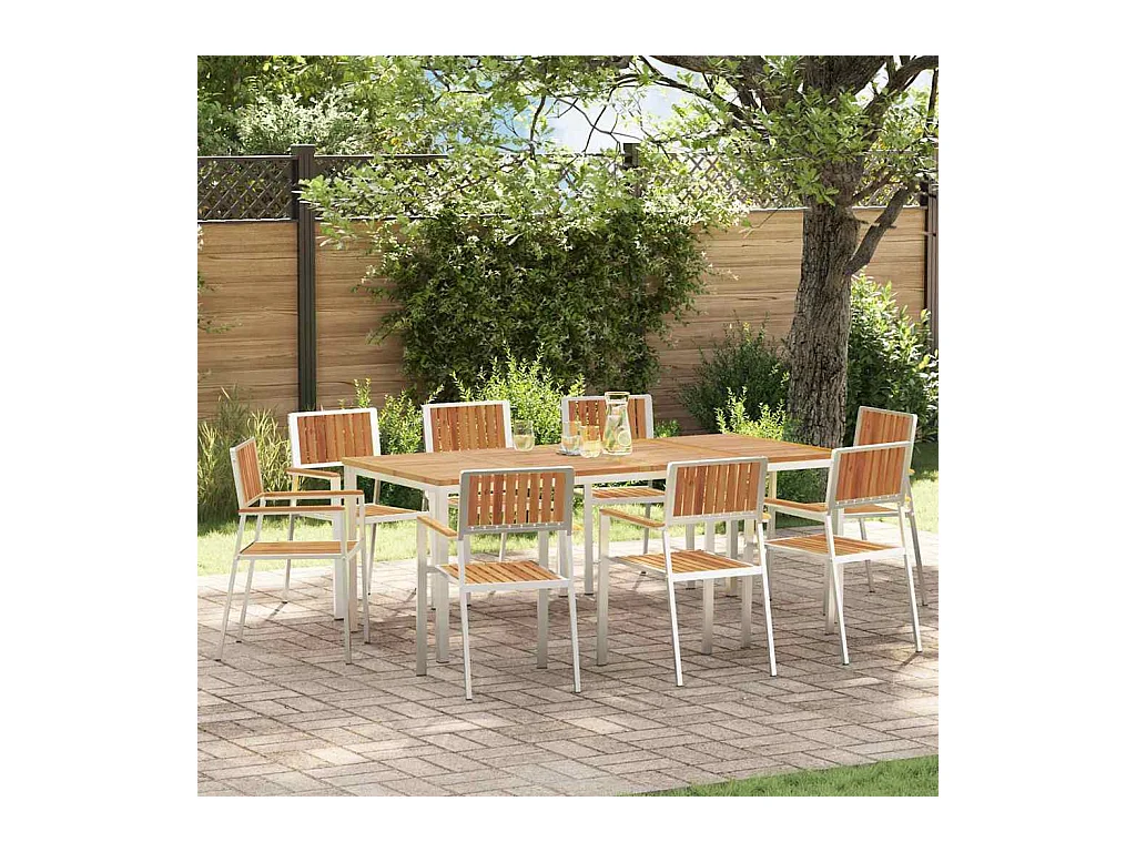 EnsembledeRepasdeJardin Marron AcaciaMassif