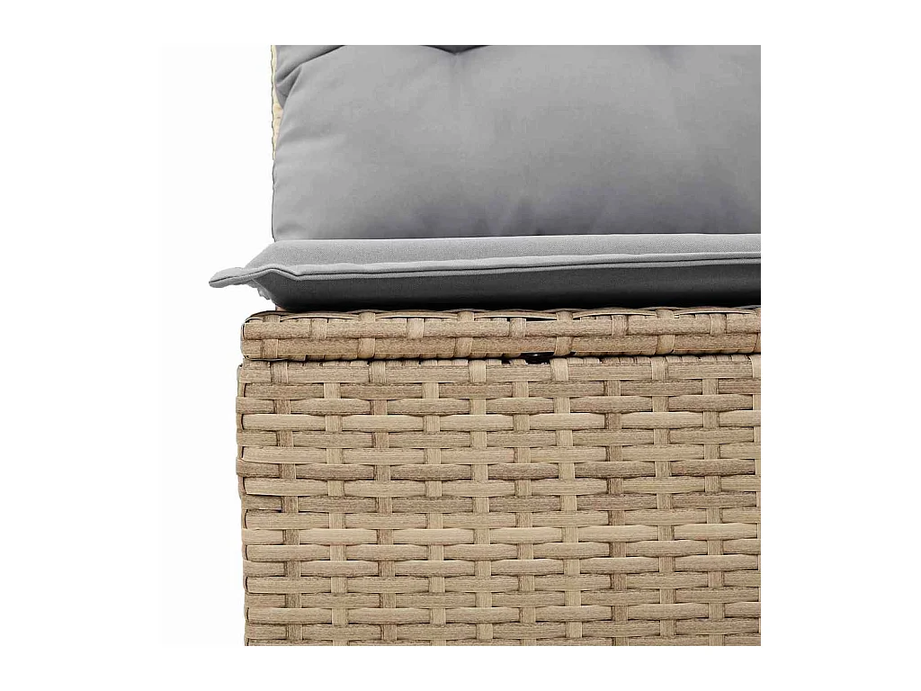 Garten-Sofa-Set mit Kissen 7 pcs Beige und Grau 55 x 55 x 37 cm