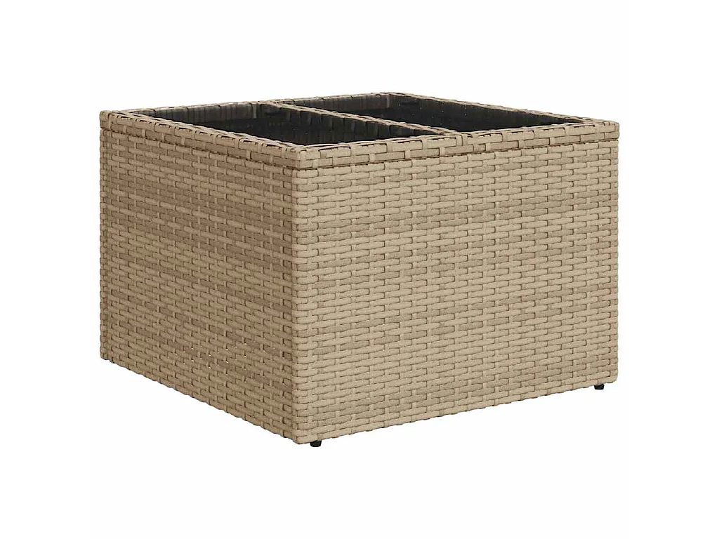 Bankstel met kussen met opslag 7 pcs Beige en Grijs poly rattan