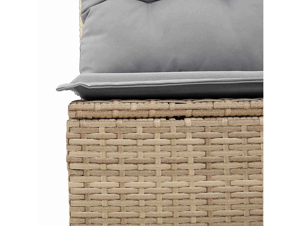 Bankstel met kussen met opslag 7 pcs Beige en Grijs poly rattan
