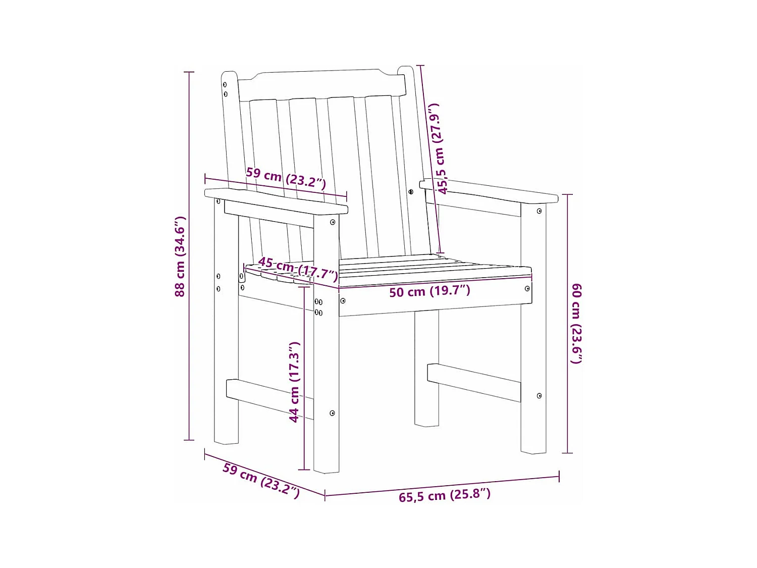 Tuinstoel 6 pcs Lichtgrijs 65.5 x 55.5 x 88cm Kunststof