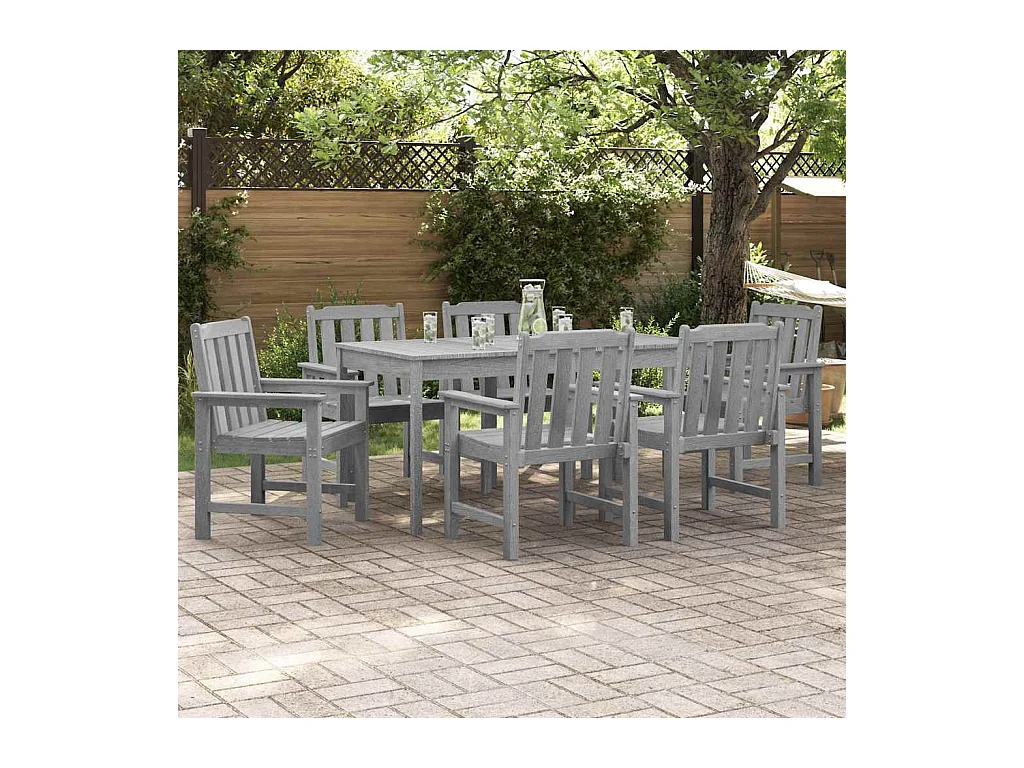 Chaise de jardin. 6 pcs Gris clair 65.5 x 55.5 x 88cm Plastique