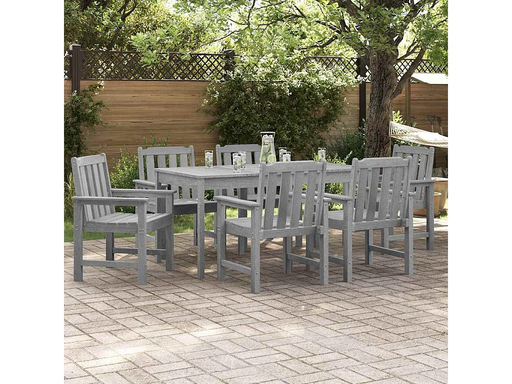 Chaise de jardin. 6 pcs Gris clair 65.5 x 55.5 x 88cm Plastique
