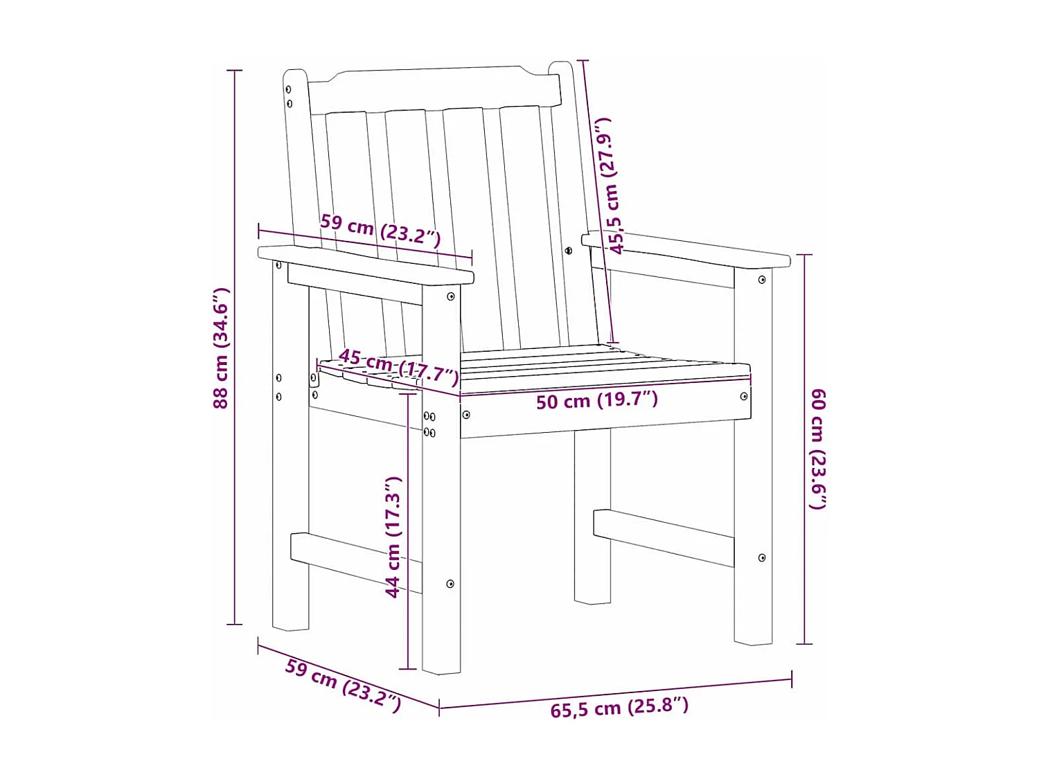 Chaise de jardin. 6 pcs Gris clair 65.5 x 55.5 x 88cm Plastique