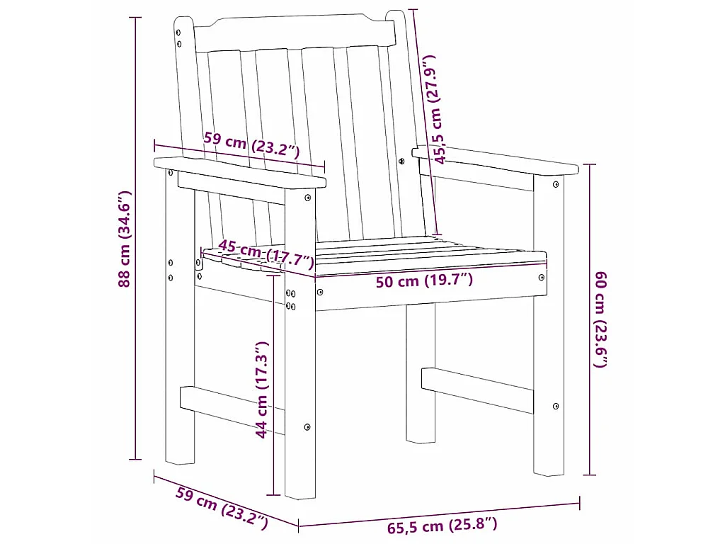 Gartenstuhl 6 pcs Hellgrau 65,5 x 59 x 88 cm Polyethylen