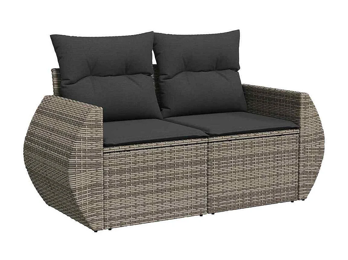 Ensemble de canapé de jardin 10 pcs Gris polyrotin