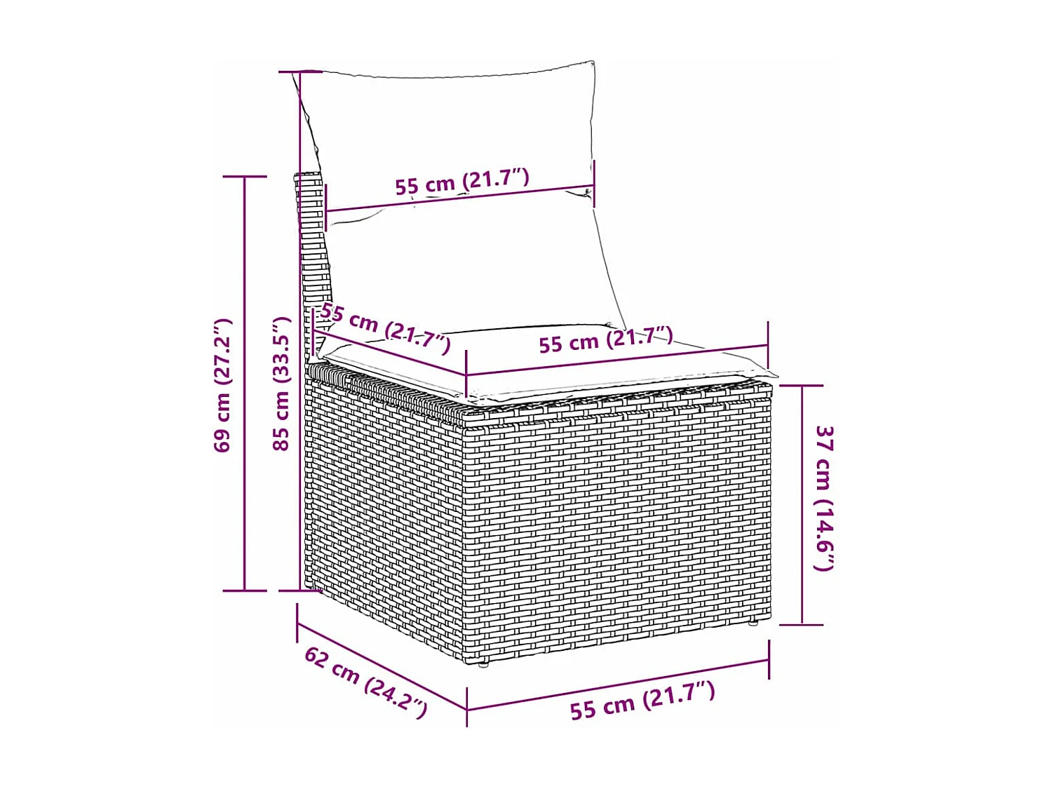 Ensemble de canapé de jardin avec coussin 10 pcs Gris polyrotin