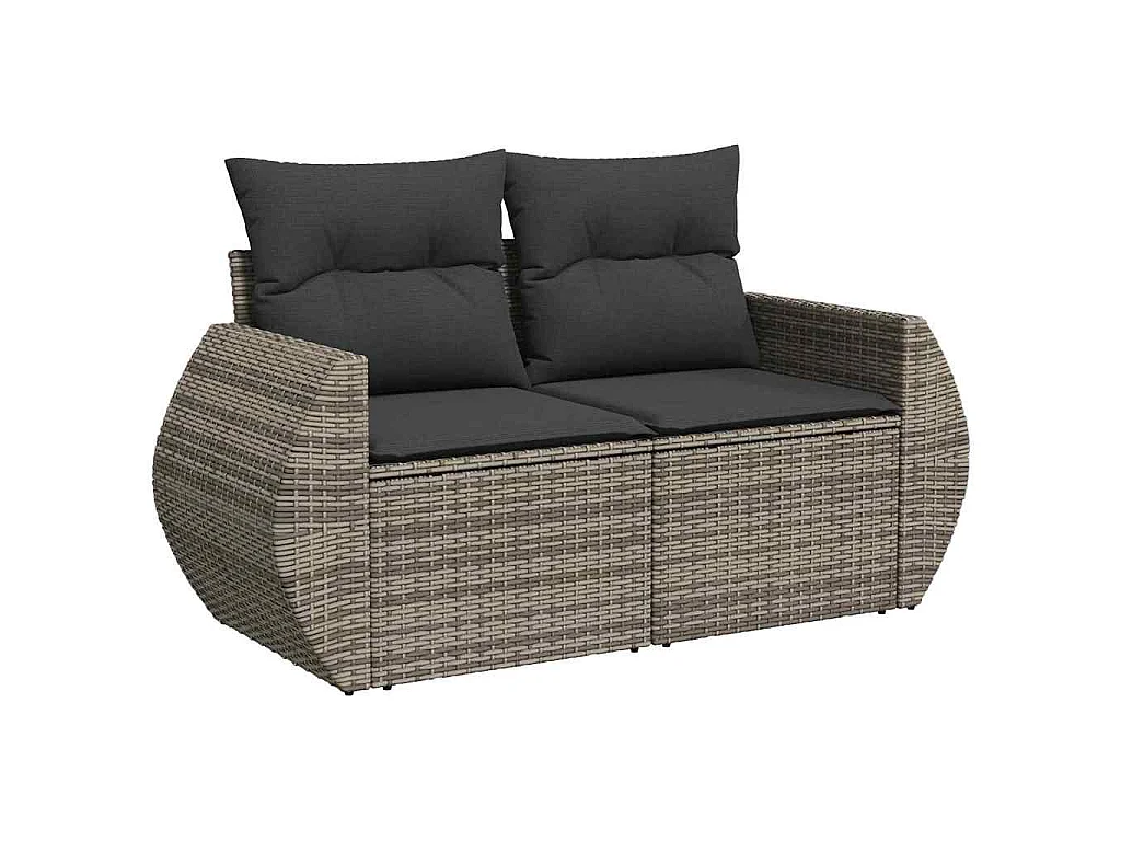 Tuin Sofa Set met kussen met opslag 10 pcs Grijs poly rattan