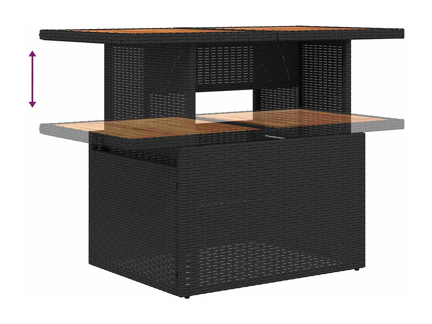 Ensemble de salle à manger pour jardin 8 pcs Noir et Marron