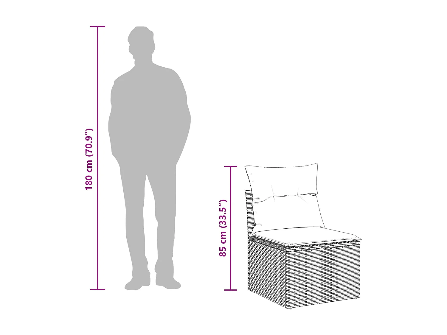 Ensemble de salle à manger pour jardin 8 pcs Noir et Marron