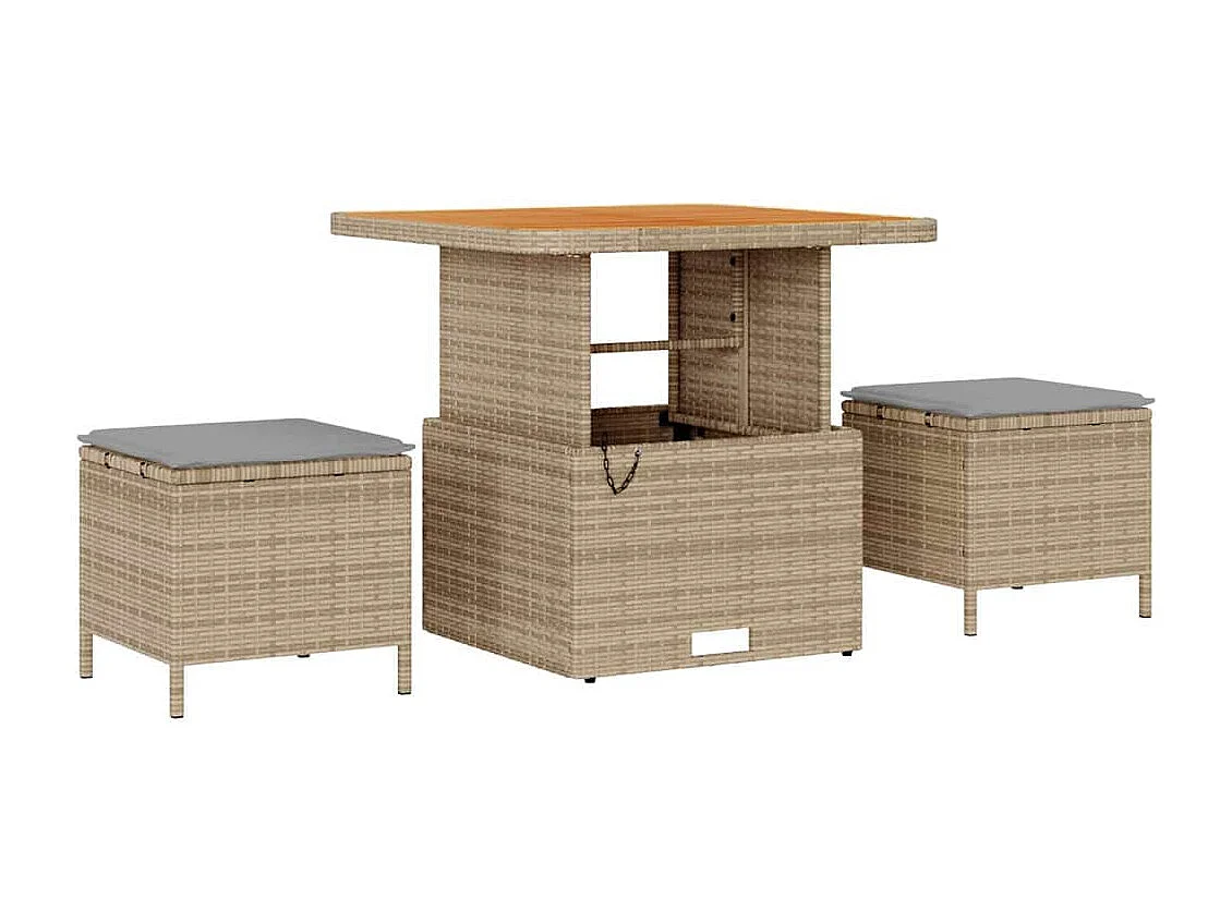 Ensemble de canapé de jardin 9 pcs Beige et Gris clair