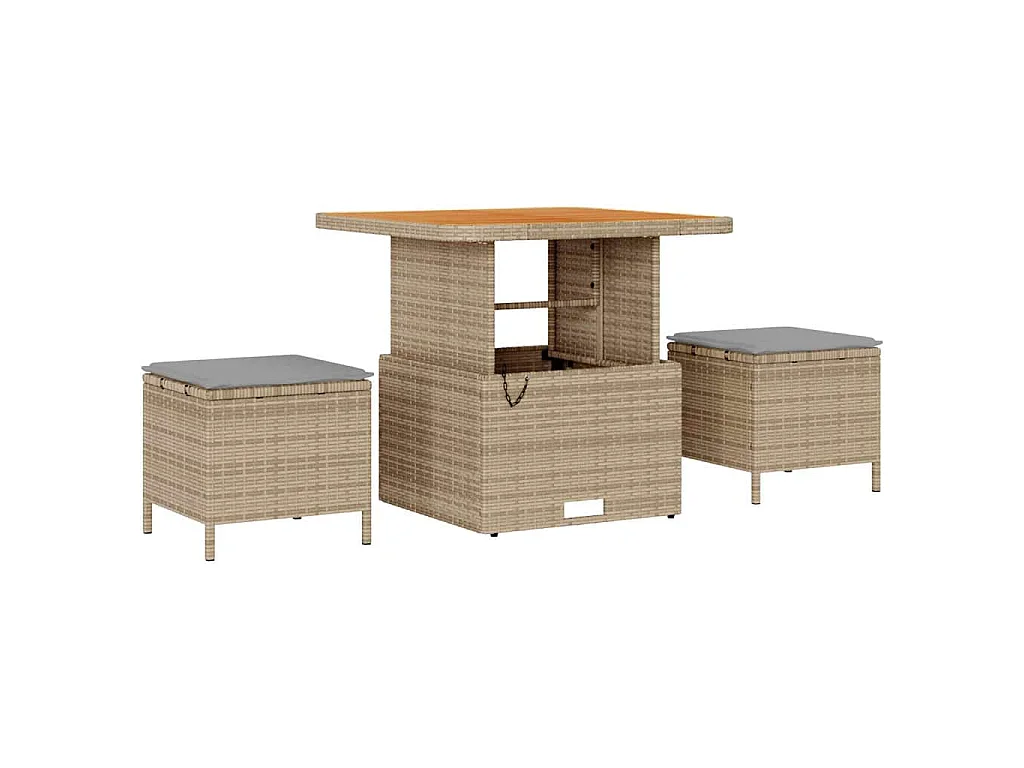Ensemble de canapé de jardin 9 pcs Beige et Gris clair