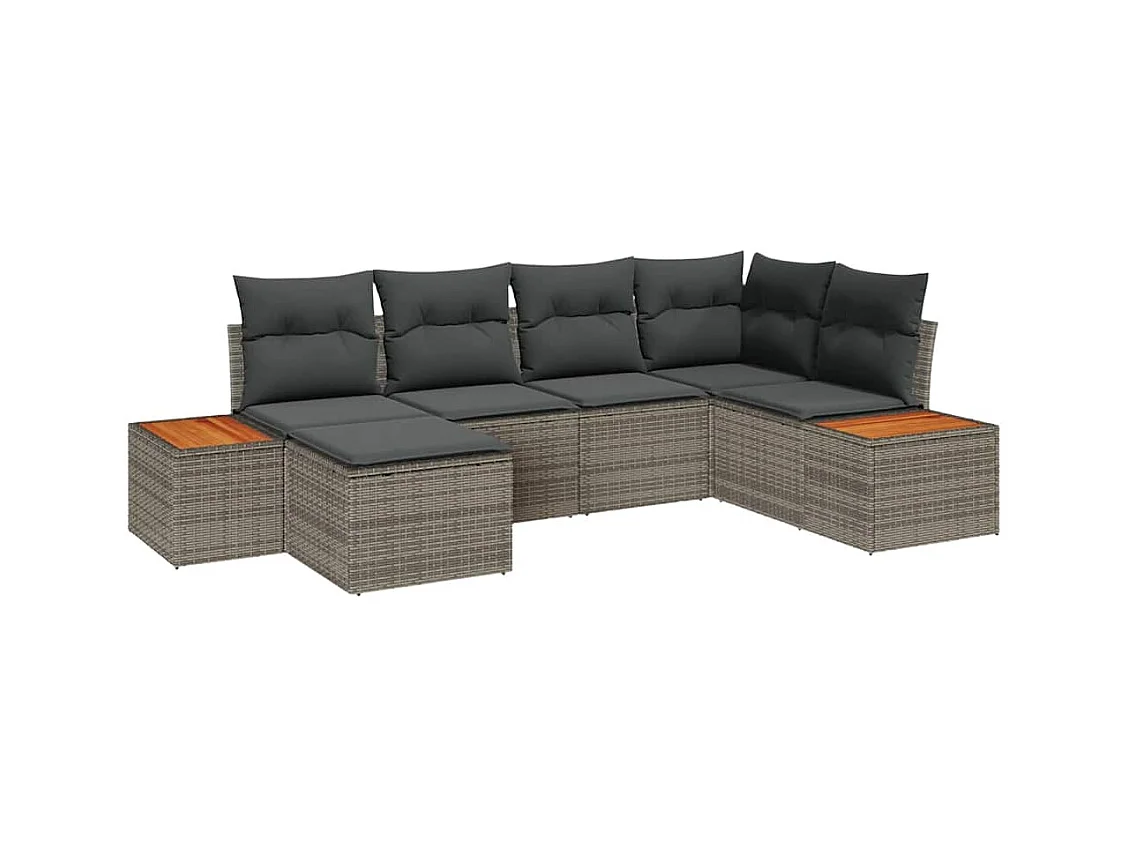 Ensemble de canapé de jardin 6 pcs Gris 264 x 154 x 85 cm