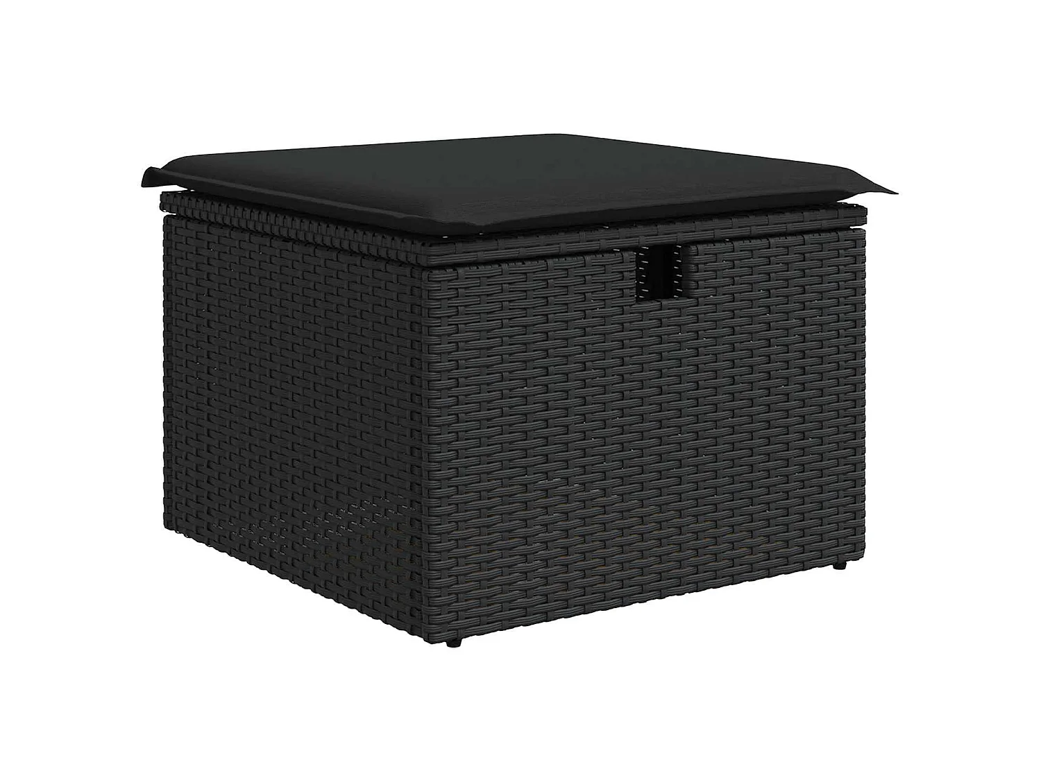 Set Divano da Giardino con cuscino 6 pcs Nero Poly Rattan