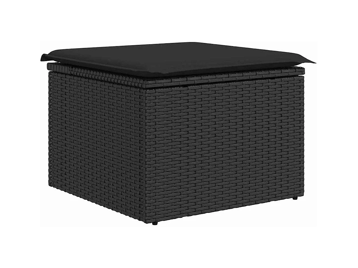 Garten-Sofa-Set 6 pcs Schwarz 184 x 62 x 85 cm Poly Rattan