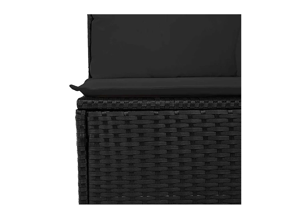 Garten-Sofa-Set 6 pcs Schwarz 184 x 62 x 85 cm Poly Rattan