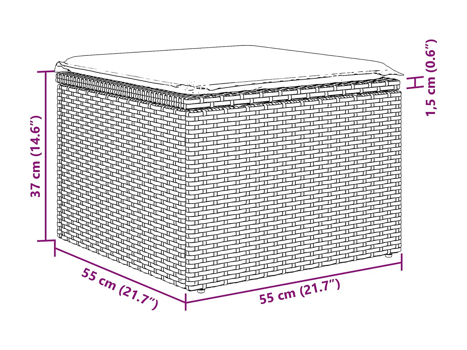 Ensemble de canapé de jardin avec coussin 6 pcs Noir Polyrotin