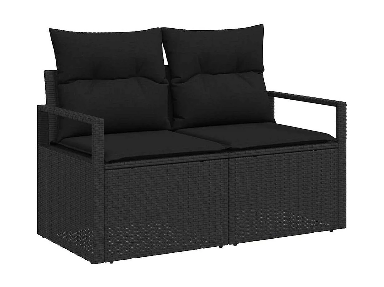 Ensemble de canapé de jardin 14 pcs Noir 110 x 55 x 71 cm