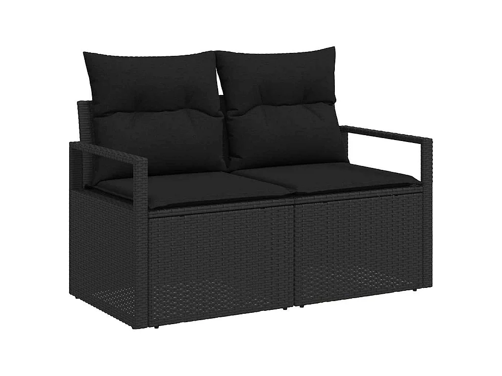 Conjunto de Sofá de Jardim 14 unid. 13-Número de lugares Preto
