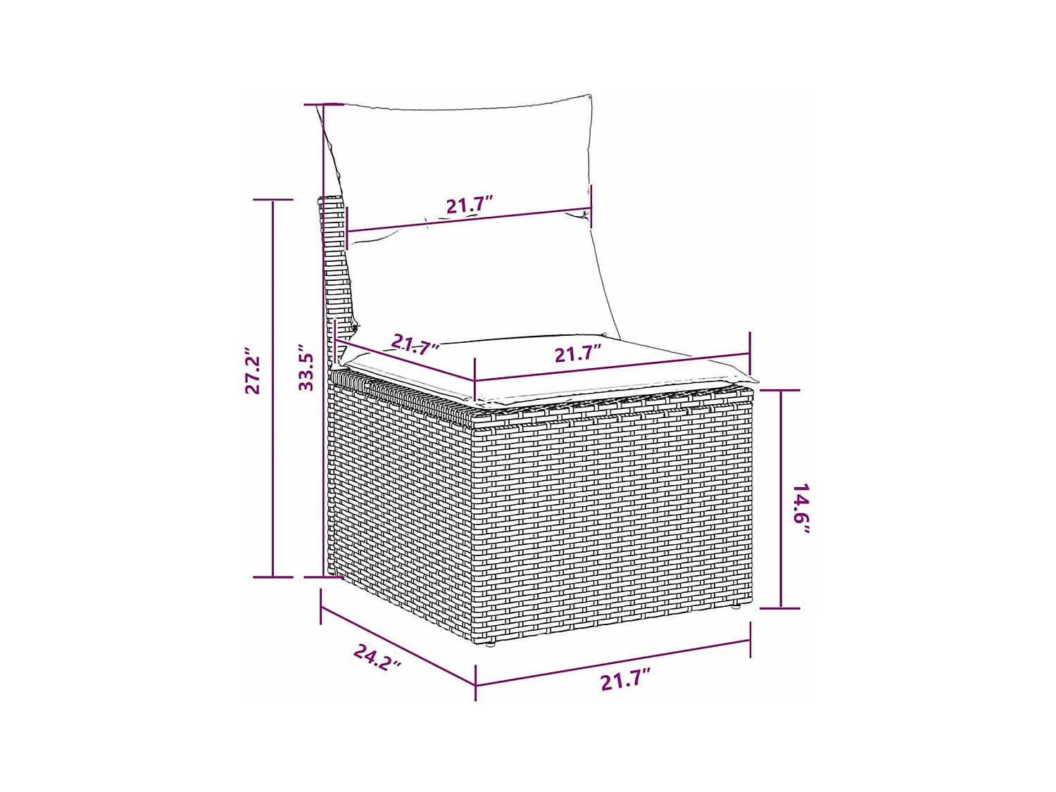 Ensemble de canapé de jardin avec coussin 6 pcs Noir Poly rotin